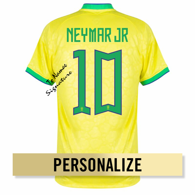 [宛名入り] ネイマール直筆サイン入りブラジル代表2022ホームユニフォーム